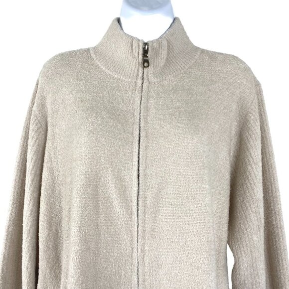 Barefoot Dreams Cream Zip-Up Jacket - Picture 3 of 7